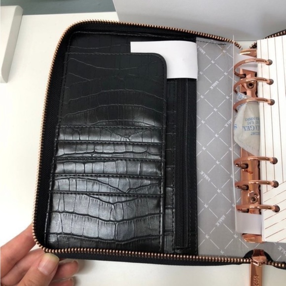 Kikki.K B6 Black Croco Leather Zippered Planner - Picture 5 of 12